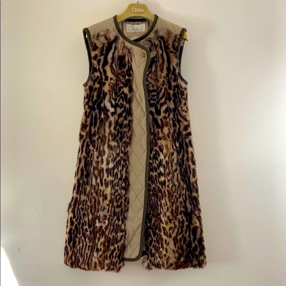 Chloe rabbit fur vest. Size 34 - Picture 1 of 16